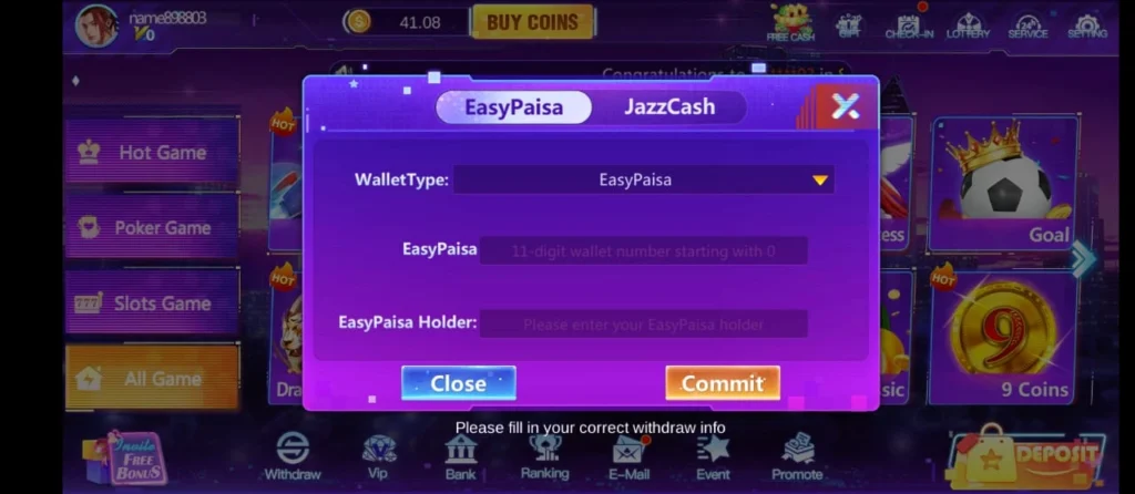 PKR 47 Game withdrawals